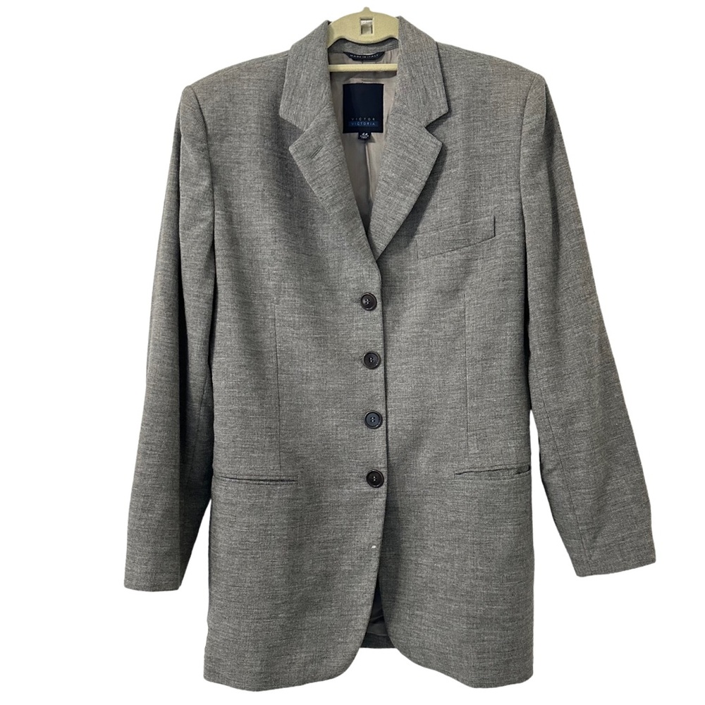 Victor‎ Victoria Women’s Wool Gray Blazer Size 44 / US Size 8